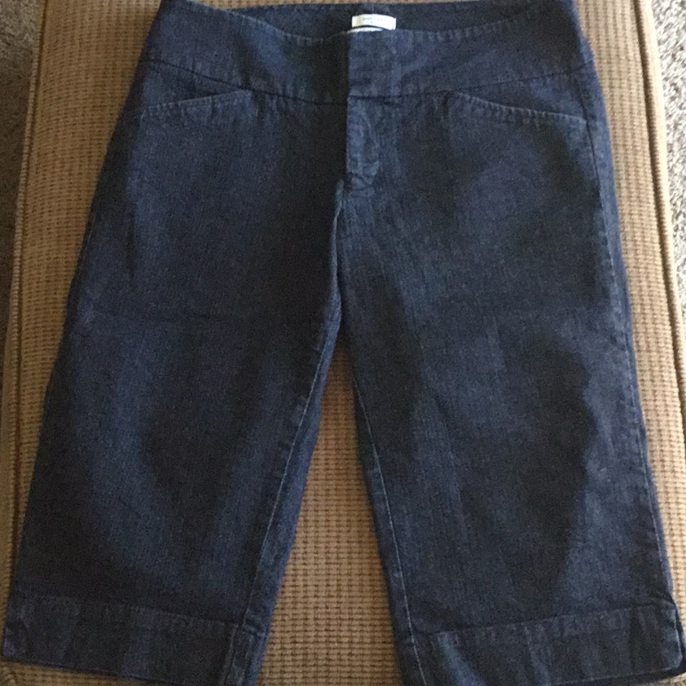 Dockers‎ Y2K Dark Wash Denim Capris Streetwear Midrise Curvy Stretch Size 10P